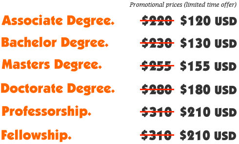 Promotional prices for college degrees