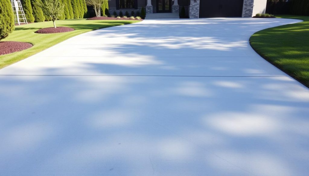 Concrete Driveway With Saw-Cut Geometric Pattern Showing Durable Concrete Driveway Ideas Concrete driveway with saw-cut geometric pattern showing durable concrete driveway ideas