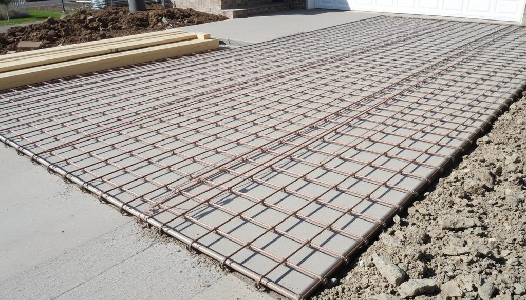 Reinforced Concrete Driveway Installation Showing Durability Features Reinforced concrete driveway installation showing durability features